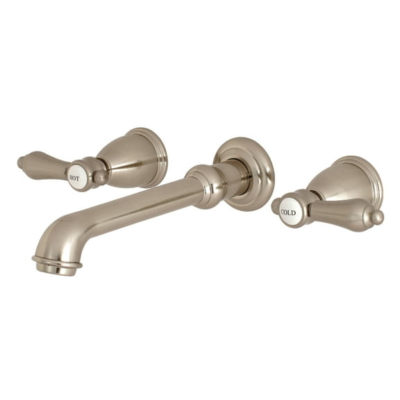 Kingston Brass KS7028BAL Heirloom Two-Handle Wall Mount Roman Tub Faucet, Brushed Nickel