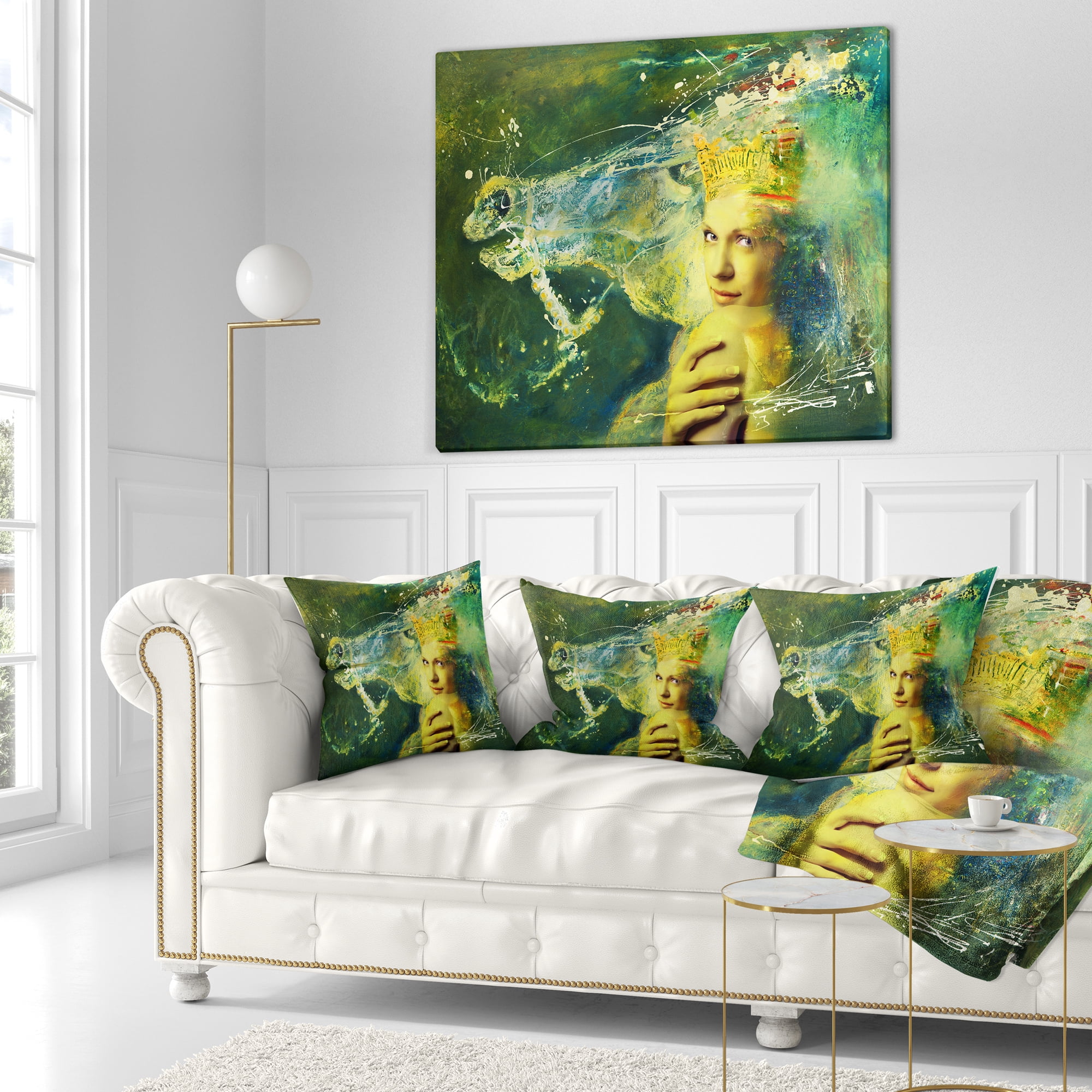 Designart Thoroughbred Horse and Woman - Animal Throw Pillow - 16x16