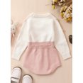 thumbnail image 3 of Wassery Baby Girls Knitting Jumpsuits Infant Autumn Winter Clothes Long Sleeve Contrast Color Heart Print Knit One Piece Romper Newborn Christmas Outfits 0-18M, 3 of 9