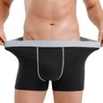 thumbnail image 4 of EOYWHK Cotton Boxer Briefs for Men Big and Tall Stretch Underwear Mid Rise Seamless Flat Elastic Waist Underwear ,L-8XL, 4 of 7