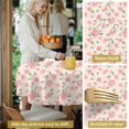 thumbnail image 5 of Pioneer Flower Floral Print Pattern Round Tablecloth 60 X 60 Inch, Wrinkle Resistant Wipeable Table Cloth for Kitchen Dining Picnic Patio Party, 5 of 6