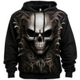 thumbnail image 2 of Spooky Skull Halloween Hoodies for Men 2025 Long Sleeve 3D Graphic Hooded Sweatshirt with Pockets Halloween Pullover Tops, 2 of 4