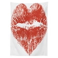 thumbnail image 3 of Ambesonne Kiss Tablecloth Rectangular Table Cover, Heart Shaped Lipstick Mark, 52"x70", Red White, 3 of 4