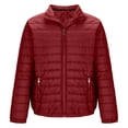 thumbnail image 3 of Men's Lightweight Puffer Winter Jacket Packable Puffy Zip Up Stand Collar Bubble Insulated Coat for Travel Ski Hiking, 3 of 5