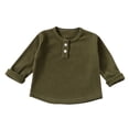 thumbnail image 5 of ATOGUTA Long Sleeve Shirts Girls Casual Long Sleeve T Shirts Kids Crewneck Tops Fashion Tees Size 0-12, Army Green, 5 of 6