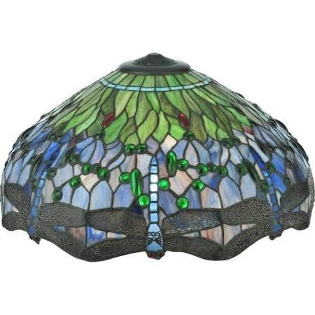 Meyda Tiffany 16943 Tiffany Hanginghead Dragonfly 11" Tall Lamp Shade - Purple / Blue /