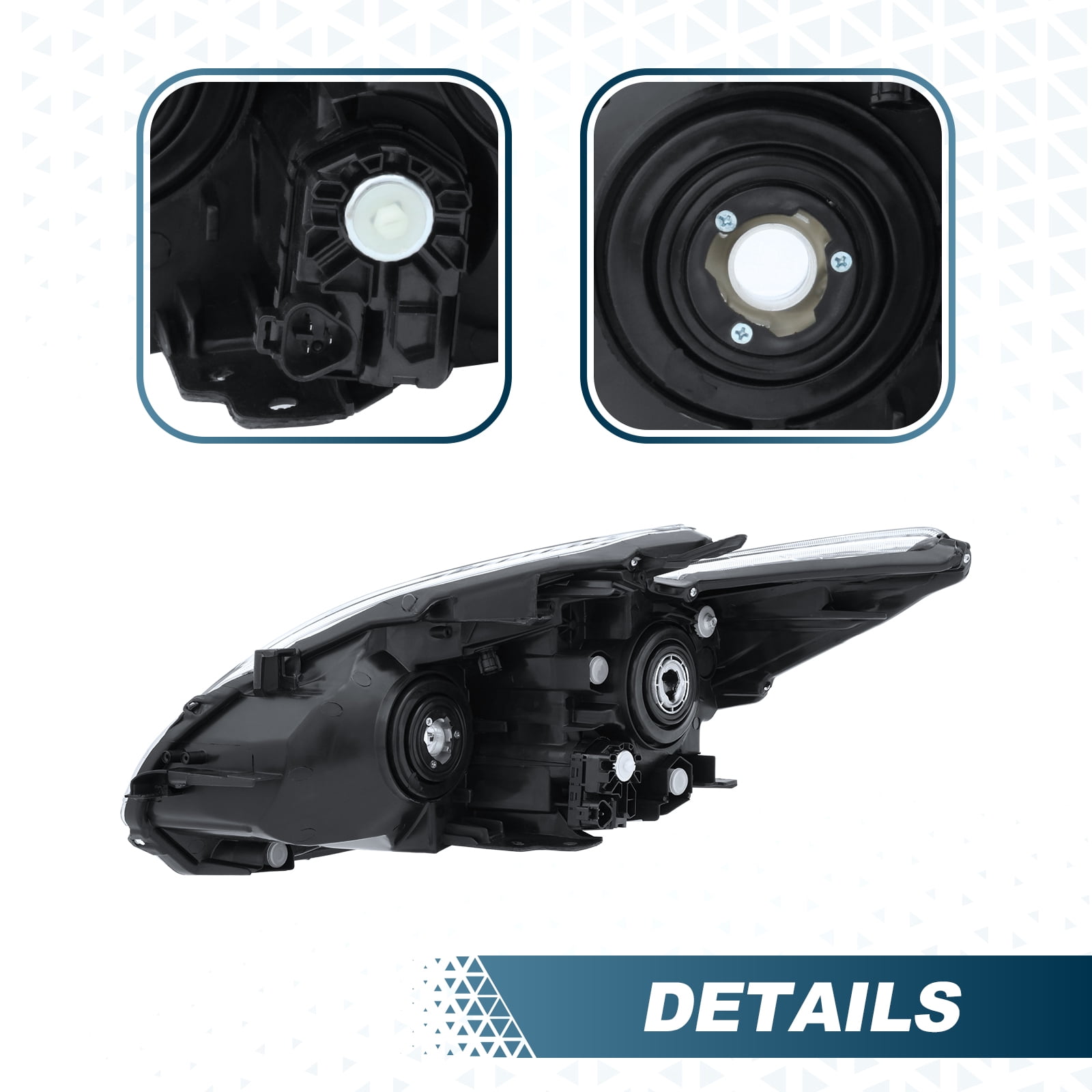 HOUGEET Headlight Fit for Toyota Prius 2012-2015 RH Lens Housing Halogen Right Passenger