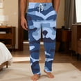 thumbnail image 2 of Wutalume Men's Plain Knit Solid Pocket Casual Pants with Camouflage Print, Designed for Home and Pajama Wear, Offering Comfort and Easy Care,Sky Blue 3XL, 2 of 6