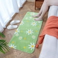 thumbnail image 2 of Green Daisy Bedroom Rug, Lovely Non-Slip Washable Soft Runner Rugs, Indoor Microfiber Area Rug for Bathroom Living Room Fast Dry, 2 of 5