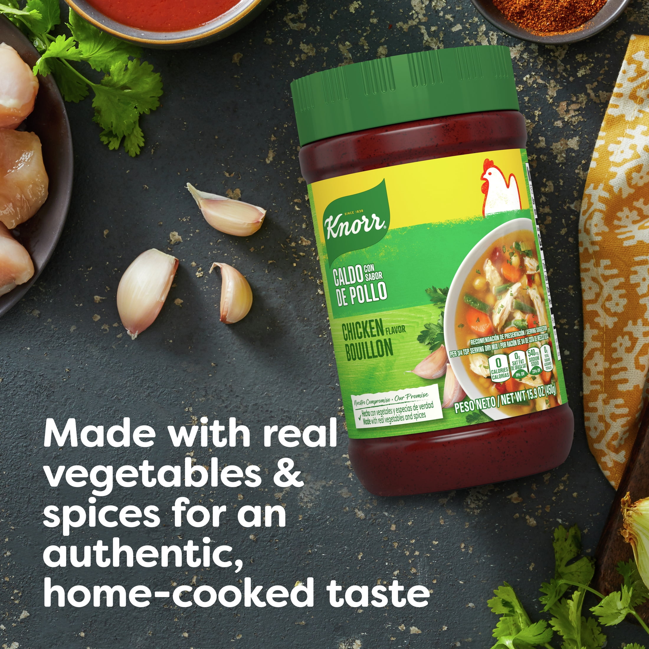 Knorr Granulated Chicken Flavor Bouillon Ground, 15.9 Oz Jar