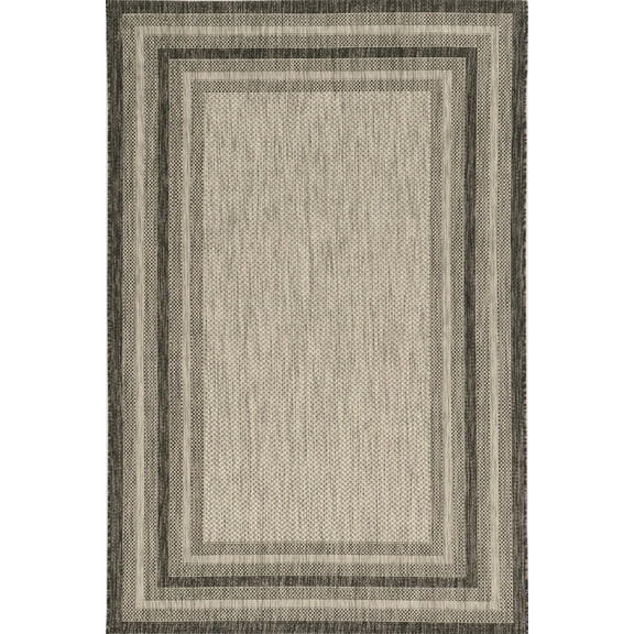 3' x 5' Grey Polypropylene Area Rug