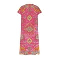 thumbnail image 5 of Taqqpue Women's Summer Dresses Short Sleeve Boho Floral V Neck Maxi Dress Flowy A Line Beach Dresses Summer Casual Long Sundress for Holiday, 5 of 5