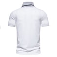 thumbnail image 4 of safuny Men's Slim Pullover Lined Shirt Clearance Activewear Casual Workout Summer Relaxed Trendy Solid Color Splicing Tops High Neck Drawstring Tees Short Sleeve Athletic White XL, 4 of 4