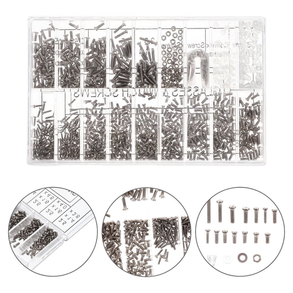 GJX Set Eyeglass Repair Screws Eyeglass Replacement Screw Kit Metal Sunglasses Screws