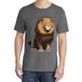 thumbnail image 2 of Wild Bobby, Wild Bobby Cute Sitting African Lion, Animal Lover, Garment-Dyed Washed Look Short Sleeve T-Shirt, Charcoal, X-Large, 2 of 3
