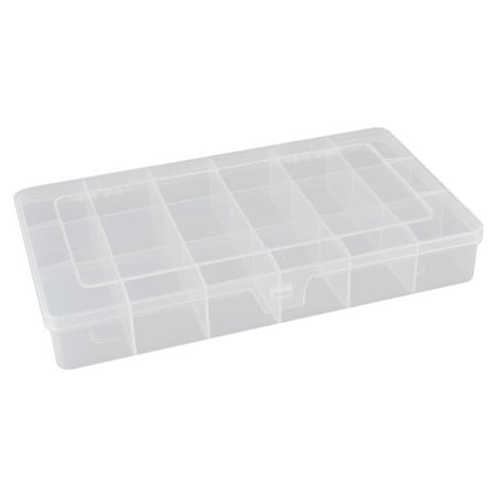 Unique Bargains Clear Plastic 18 Compartments Jewelry Earring Necklace Case Box