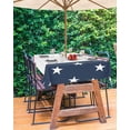 thumbnail image 5 of 4th of July Tablecloth with Umbrella Hole and Zipper US Flag Stars Stripes Rectangle Outdoor Tablecloths 60x84 Outside Table Cloths Red Blue White Patio Table Cloth Cover for Independence Day Garden, 5 of 6