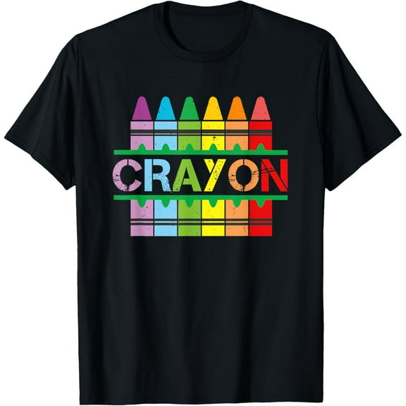 Crayon Rainbow Colorful Drawing Draw T-Shirt