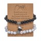 thumbnail image 2 of white turquoise couple bracelet simple heart-shaped magnet attraction hand jewelry mixed color AB482-03 round iron red + black, 2 of 5