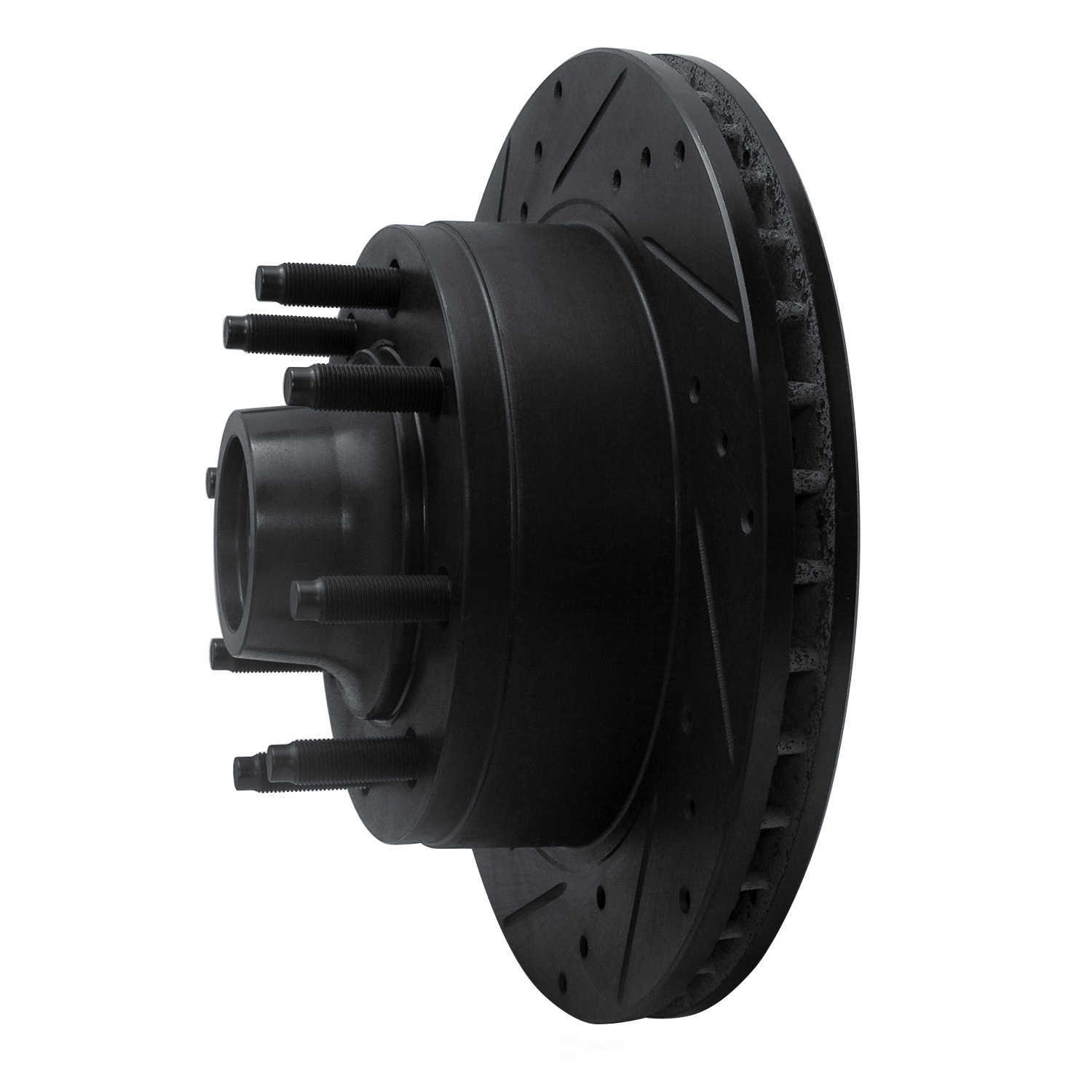 Dynamic Friction Company 633-54136L DFC Brake Rotor - Drilled And Slotted - Black