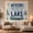 Better At The Lake, variant on Dockside Mornings Text Against Pale Background, Serene Illustration for Lakehouse Enthusiasts, Nautical Wall Art Decor, Birthday Gift Tapestry Wall Hanging for Bedroom and Cabin