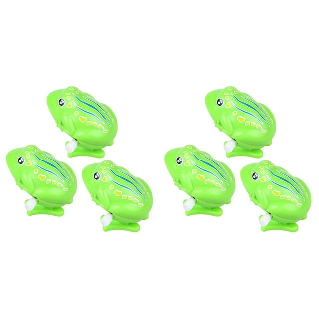 Etereauty Plastic Wind Up Toy Frog Toys Jumping Frogs Bulk Toys Kids Children Clockwork Spring
