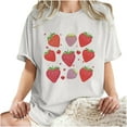 thumbnail image 4 of 50 % de Réduction Mode Femme Été Col Rond Manches Tombantes Manches Courtes Imprimé Fruits, 4 of 5