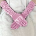 thumbnail image 2 of MIASHUI Women's Satin Ruffle Gloves, Vintage Style Wedding Gloves, Elegant Party Gloves for Special Occasions, Soft Stretchable Satin Gloves Pink, 2 of 4