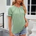 thumbnail image 2 of Womens Cute Summer Tops Short Sleeve Shirts Puff Dressy Blouses Business Casual Outfits Trendy, 2 of 2