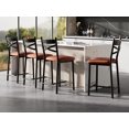 thumbnail image 3 of Juego de 2 o 4 Taburetes Altos para Barra de Cocina Tapizados en Terciopelo Gris Suave - Respaldo en X con Estructura Dorada y Reposapiés - Modernos y Cómodos, 3 of 6