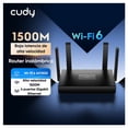 thumbnail image 1 of Router Wifi 6 Ax1500 Cudy Wr1500 Con Gran Cobertura Hasta 100m², 4 Puertos Gigabit, Vpn Integrado, Señal Estable De Alta Velocidad Para Casa Y Oficina, 1 of 9