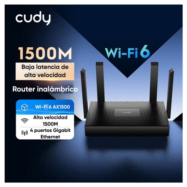 Router Wifi 6 Ax1500 Cudy Wr1500 Con Gran Cobertura Hasta 100m², 4 Puertos Gigabit, Vpn Integrado, Señal Estable De Alta Velocidad Para Casa Y Oficina