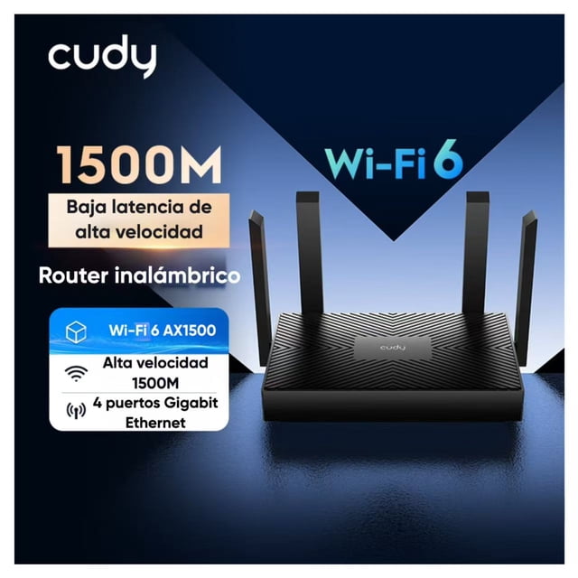 Router Wifi 6 Ax1500 Cudy Wr1500 Con Gran Cobertura Hasta 100m², 4 Puertos Gigabit, Vpn Integrado, Señal Estable De Alta Velocidad Para Casa Y Oficina