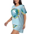 thumbnail image 2 of Lsque Dreaming Travel Women's Short-Sleeved Pajama Set - 2 Piece Soft and Lightweight Sleepwear Set-XX-Large, 2 of 9