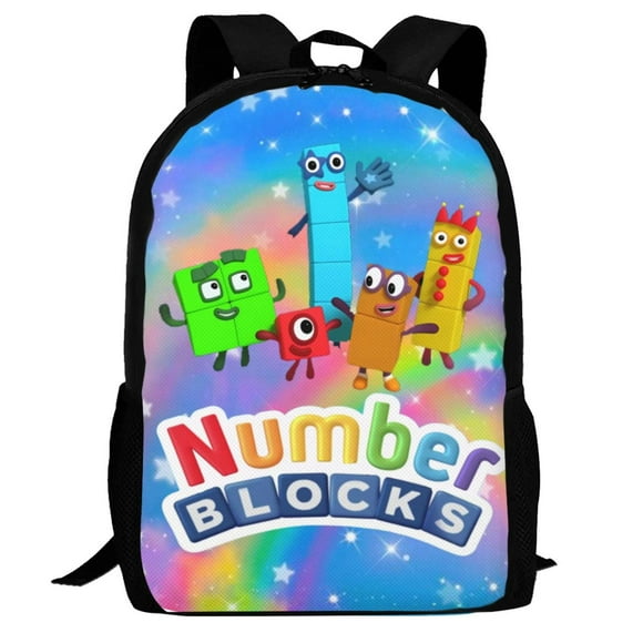 Numberblocks Cartoon Backpack Large Capacity Portable Anime Cute Lightweight Outdoor Travel Backpack Large Capacity Bag Casual Travel Backpack