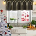 thumbnail image 5 of Boho Archway Curtain Valances for Windows, Kitchen Valance Window Treatments Panel 2 Pack, Black Traditional Ethnic Symmetrical Floral Rod Pocket Short Curtains for Bathroom Bedroom 54 x 18 Inch, 5 of 8