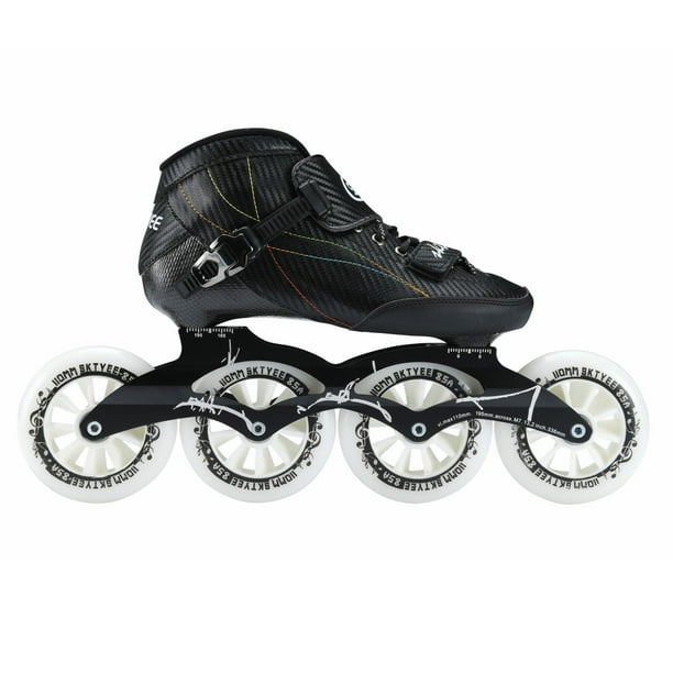 Patines de velocidad en línea para adultos para mujeres y hombres, patines de patinaje profesional, patines de carreras de alto rendimiento, unisex negro (Blackwhite, US 9/EU 42)
