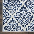 thumbnail image 4 of Nourison Grafix Damask White/Blue 7' x 10' Area Rug, (7x10), 4 of 8