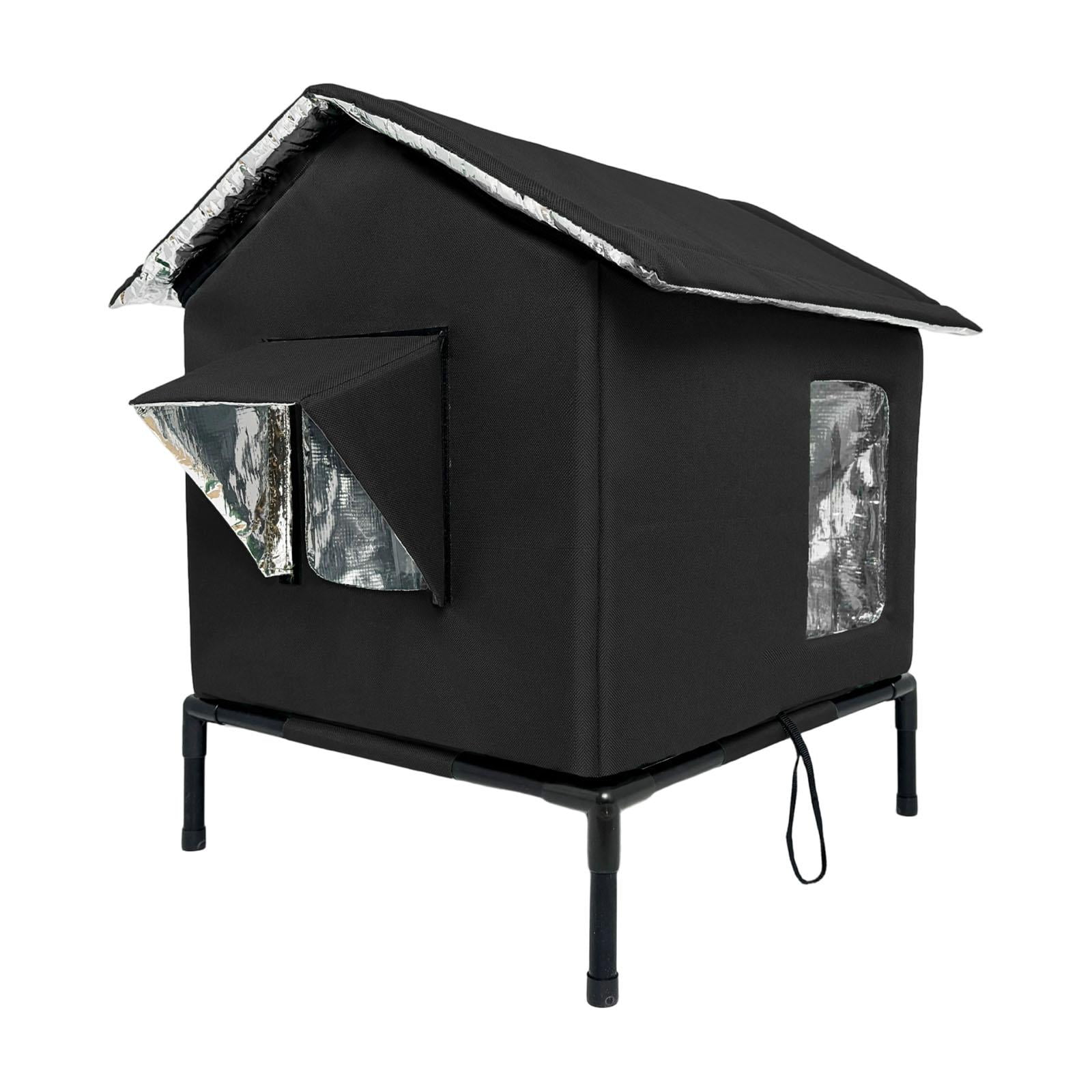 EHJRE Outdoor Cat House Feral Shelter Insulated Waterproof Tent Windproof Portable Kitty Enclosure with Oxford Cloth And Aluminum Foil for Community Porch G L