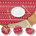 thumbnail image 4 of Red Christmas Pattern Round Fitted Tablecloth with Elastic Edge,Dining Table Cover Waterproof,Outdoor Round Tablecloth for Camping,Dining,Indoor and Outdoor, 4 of 7
