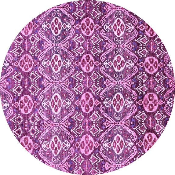 Ahgly Company Indoor Round Abstract Purple Modern Area Rugs, 3' Round