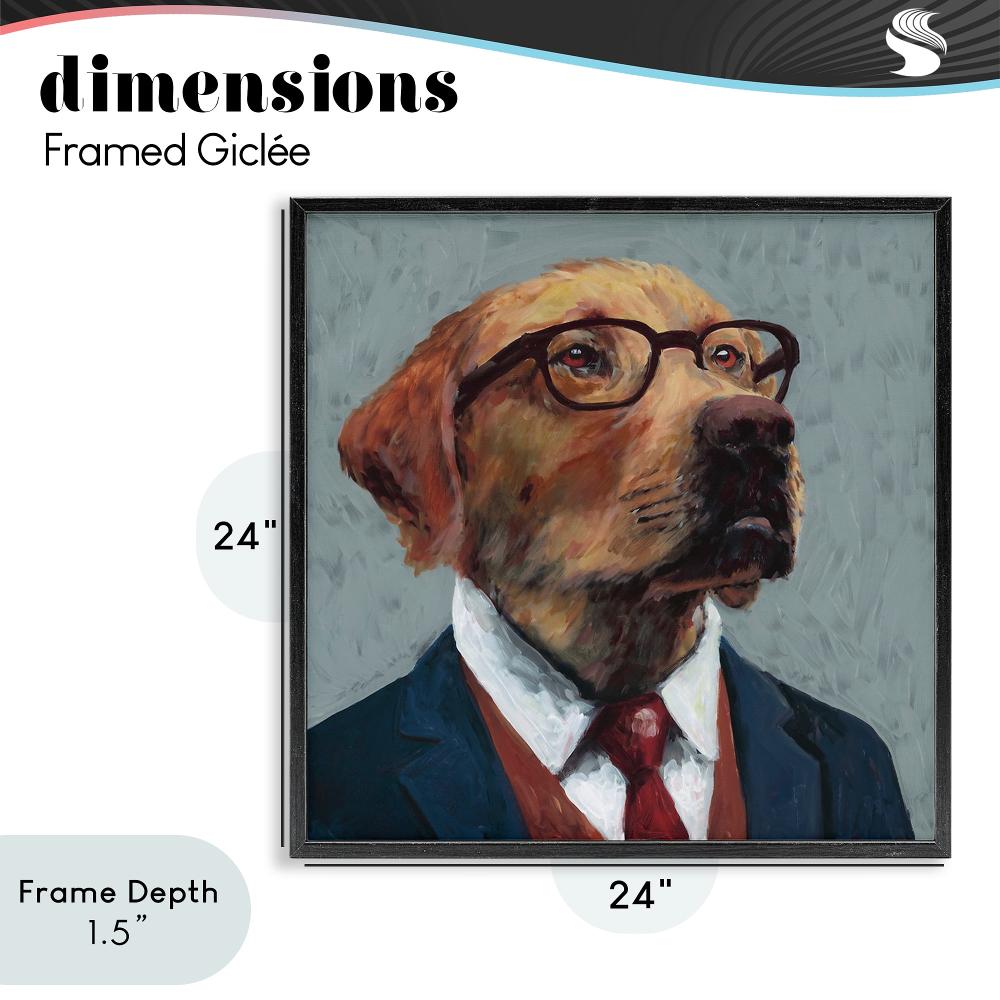 Stupell Industries Bark Kent Portrait Black Framed Giclee Art, design by Studio Bautista