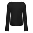 thumbnail image 5 of Blusa de encaje con botones y camisa dividida de manga larga con cuello en O para mujer Fridja  fhghd319, 5 of 5