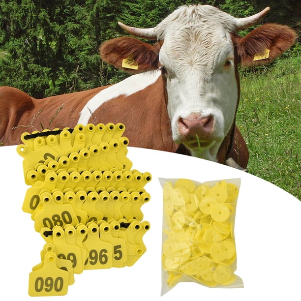 Etiqueta De Oreja Para Cabra, Número De Etiqueta De Oreja De Ganado Etiqueta De Oreja Etiqueta De Oreja Etiqueta De Animal 1-100 Número Para Etiqueta De Plástico Para Oveja Para ANGGREK Otros