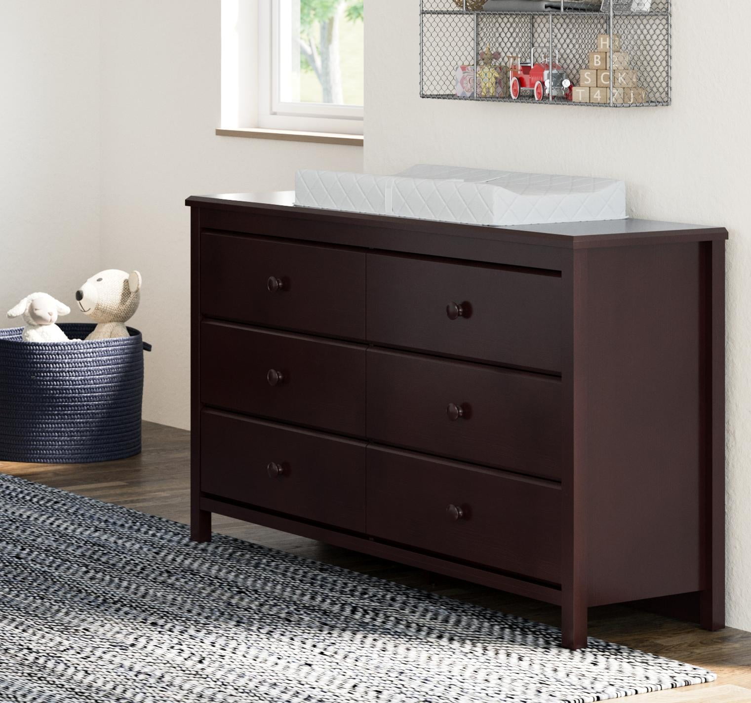 alpine 6 drawer double dresser