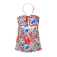 thumbnail image 6 of TTUHYWXI Women Cutout Halter One Piece Boy Short Swimsuit Tie Front Push Up Tummy Control Bathing Suits (Multicolour, S), 6 of 9