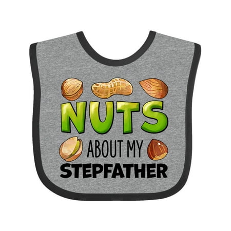 

Inktastic Nuts About My Stepfather Peanut Almond Pistachio Gift Baby Boy or Baby Girl Bib