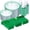 Clear and Green, variant on Disposable Plastic Plates, Gold Plastic Dinnerware Set Includes 100 Dinner Plates, Dessert Plate, Cups, Spoons, Forks, Knives for 100 Guests, Perfect for Party, Wedding, Birthday