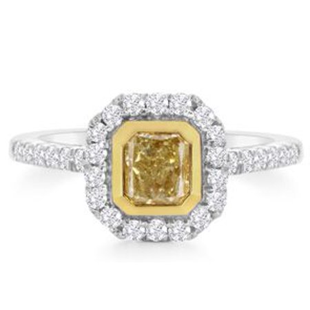 SuperJeweler - 1 3/4 Carat Radiant Cut Fancy Yellow Halo Diamond ...