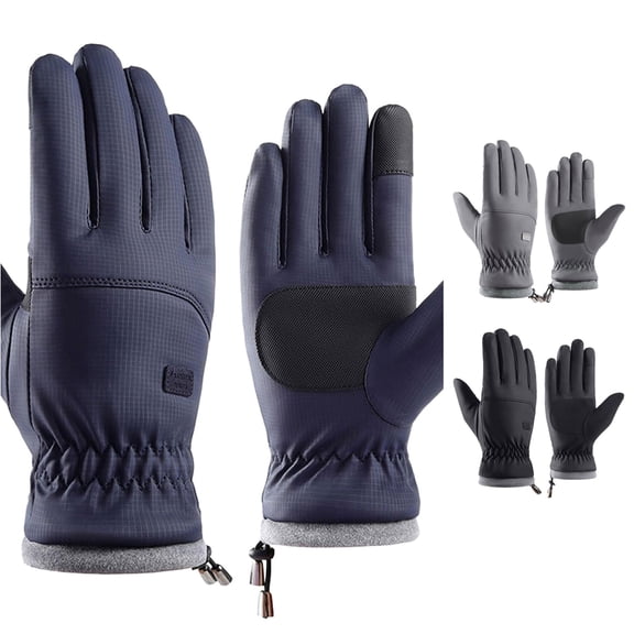 PMVFHDE Gloves & Mittens And Windproof Watertight Winter Non Adult Riding Warm Mittens for Outdoor Blue - One Size